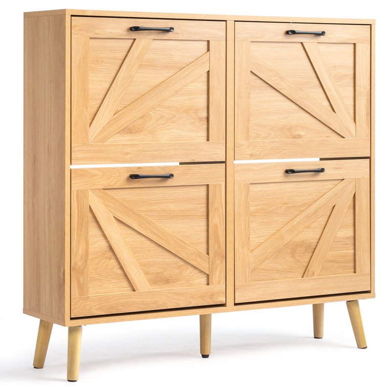Armoire à chaussures 41,7 po en bois de grange, Bois naturel