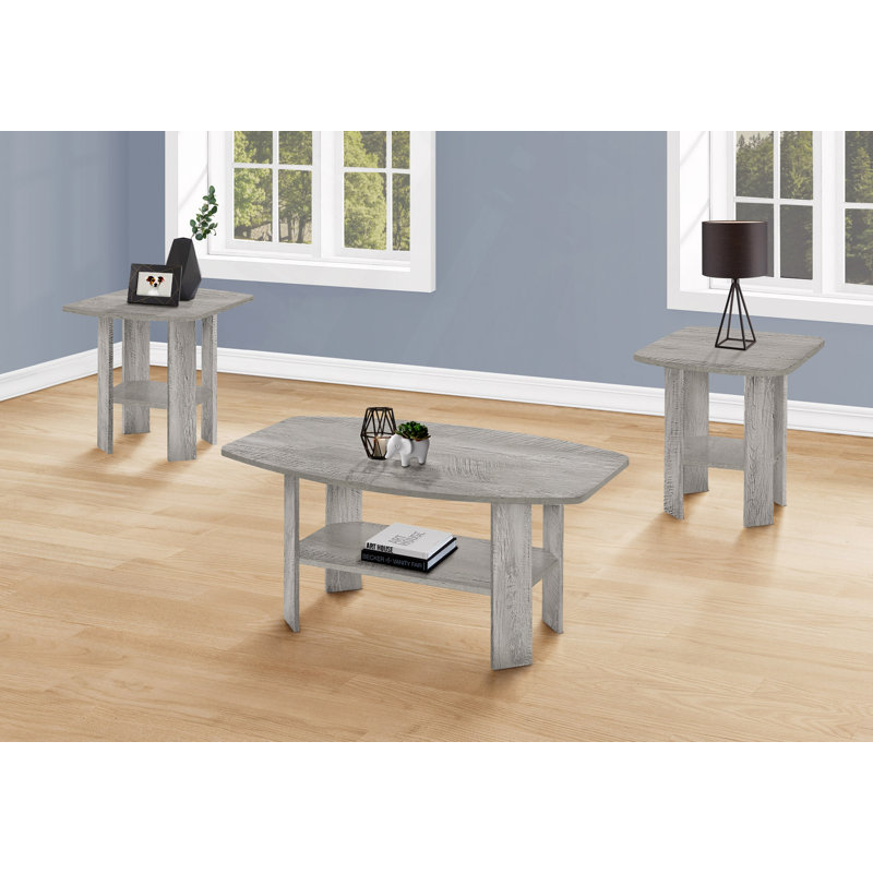 Ensemble de table, 3 pièces, décor, salon, transitionnel, Gris