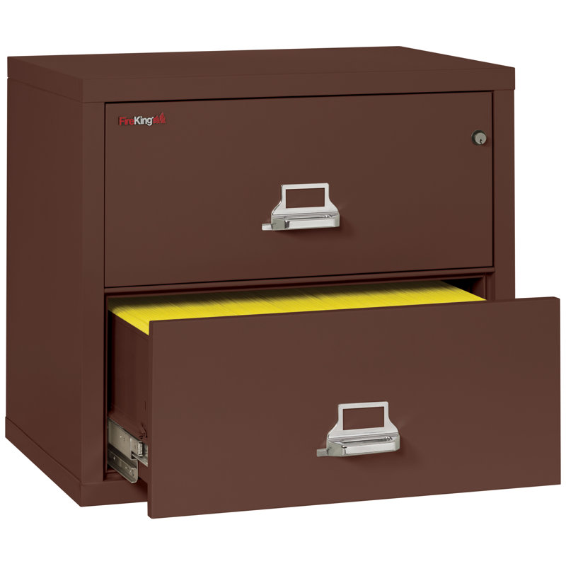 Fireproof 2 - Drawer File Cabinet, Key Lock, Brown