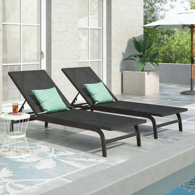 Finn Chaise Lounge with 5-Position Reclining and Weather-Resistant Design