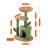 Oasis Series 32-Inch Cactus Plush Cat Tree