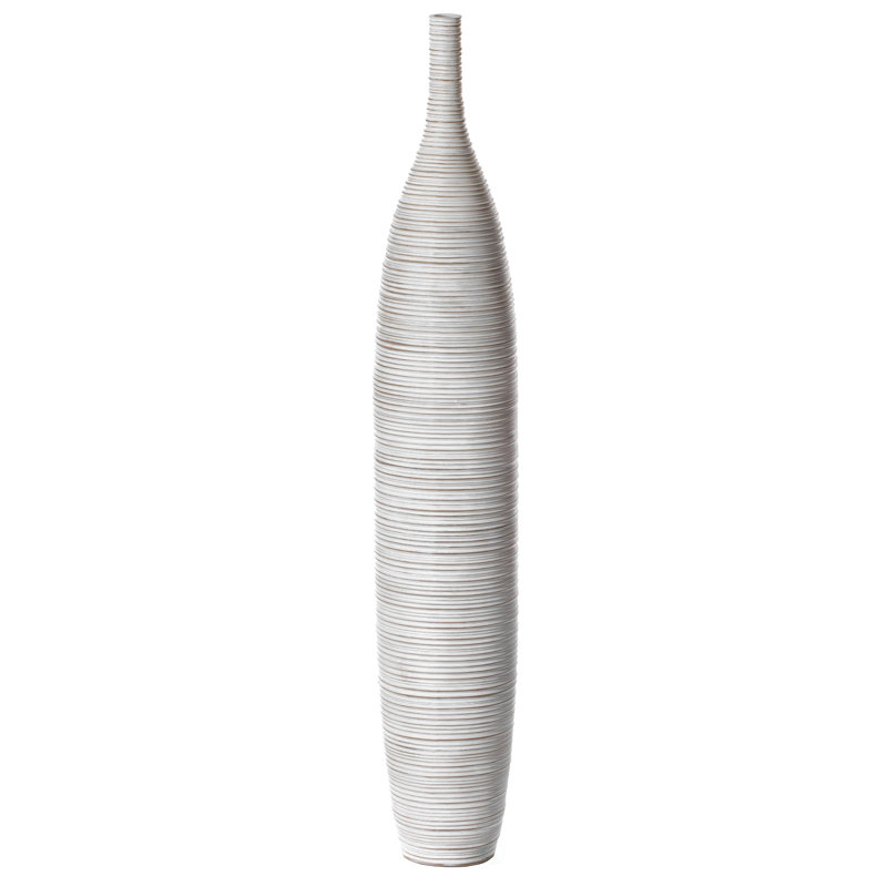 Roddney White Tall Floor Vase, Modern Home Decoration, 48" H x 7.5" W x 8" D, 1