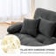 Canapé modulaire gris à 3 places avec 2 repose-pieds et 5 coussins décoratifs rembourrés en chenille gris