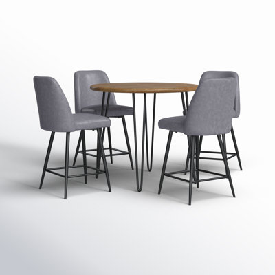 Dumfries 4 - Person Solid Wood Top Four Leg Base Dining Set