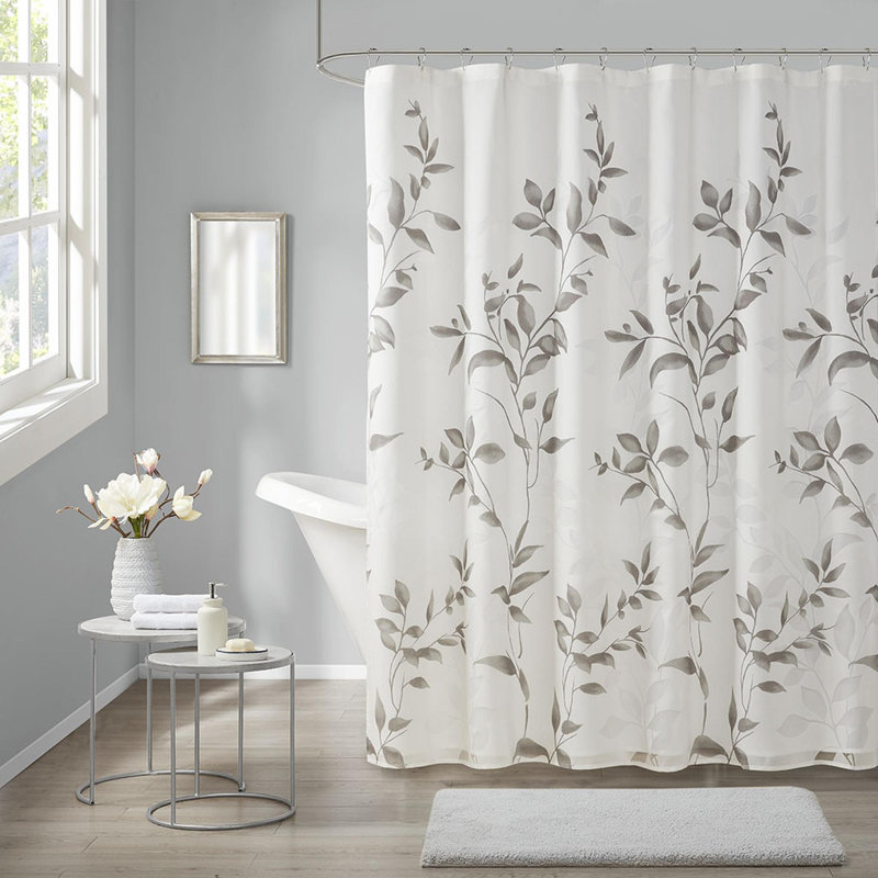 Rideau de douche imprimé l 72 po x L 72 po, Gris