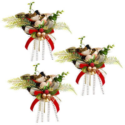 Nid d'oiseau de Noël, ensemble de 3 - 9 X 5 pouces