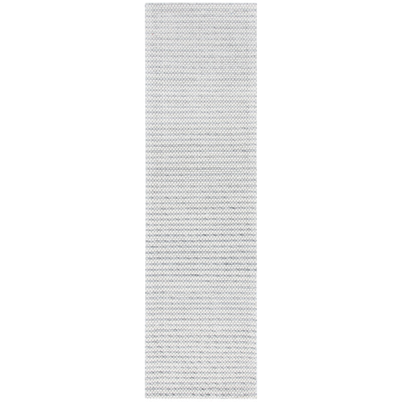 Tapis gris clair / ivoire en laine tissé à plat Sullivan, Tapis de couloir 2 pi 3 po x 12 pi