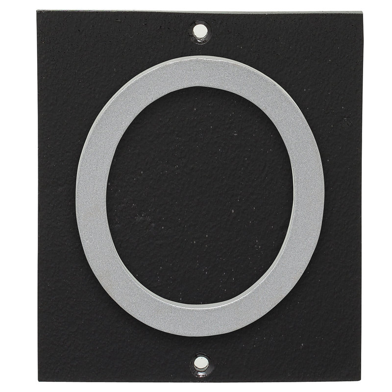 Plaque d’adresse murale sur 1 ligne flottante, Noir, Argent, Oui