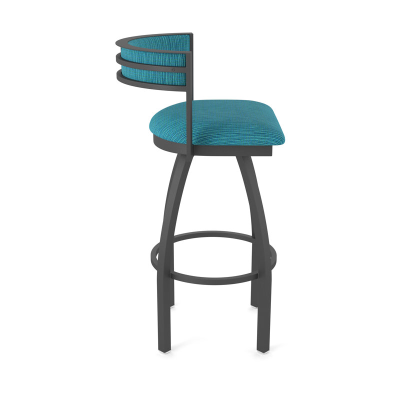 Tabouret Artémis, Tabouret de bar (siège d'une hauteur de 30 po), Étain, Tissu - marée graphique