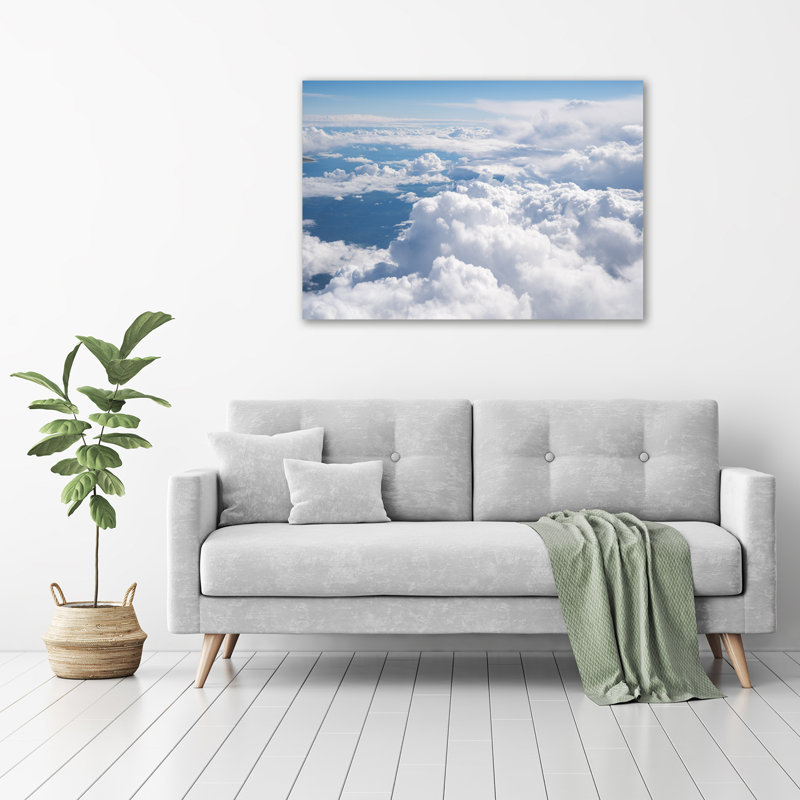 Glass Print Wall Art 100X70cm Image Printed On Glass Decorative Wall Picture Behind Toughened / Tempered Safety Real Glass For Kitchen & Living Room Theme:View From The Plane