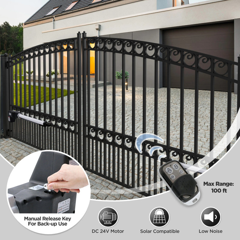Dual Swing Gate Operator with Solar Kit and Battery Backup