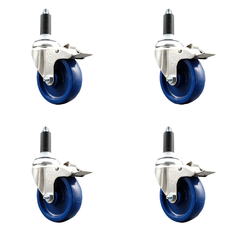 Roulettes pivotantes, H 4 po x l 4 po