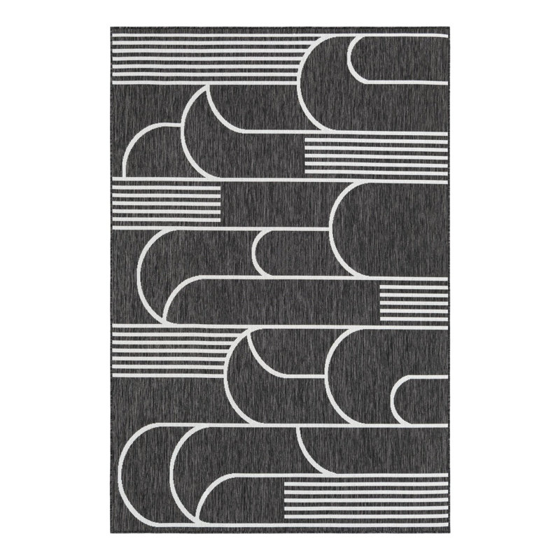 Tapis intérieur / extérieur moderne, Rectangle 6 pi 1 po x 9 pi