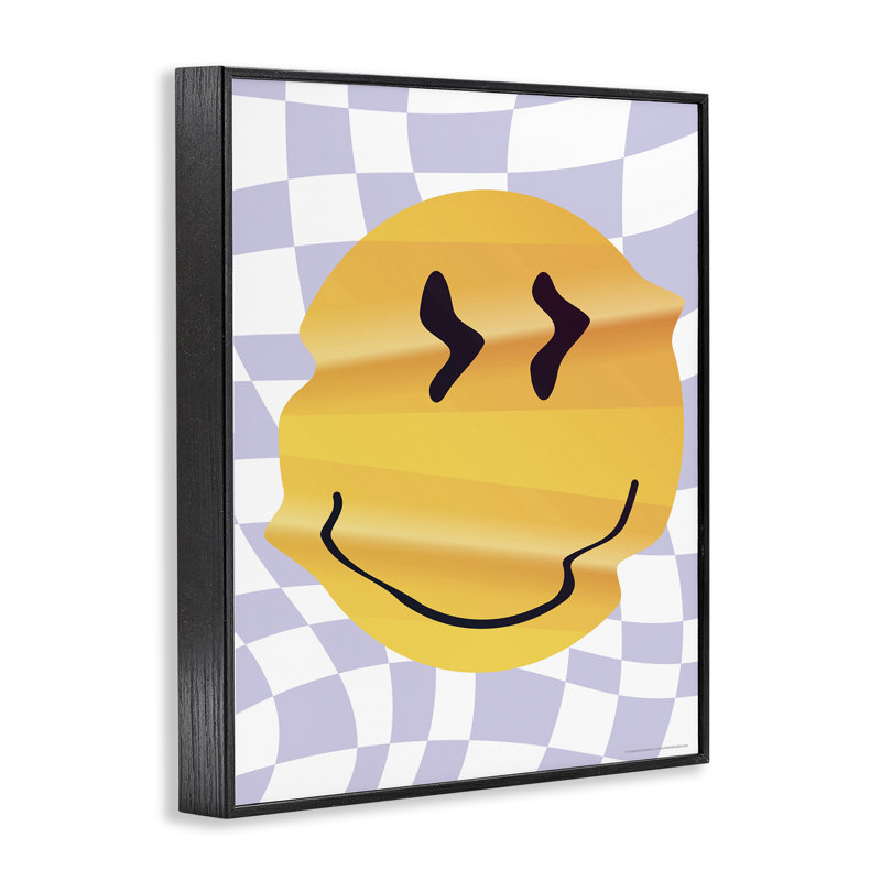 «Wavy Checkered Smile», estampe numérique par Reinders, Giclée encadrée noir minuit, H 20 po x l 16 po