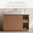 36" Modern Light Wood Bathroom Vanities with Glossy Sintered Stone Countertop, Fluted Wood Cabinet, Not Sink Included