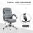 High Back Home Office Chair Executive Computer Chair With Adjustable Height, Upholstered Thick Padding Headrest And Armrest - Grey