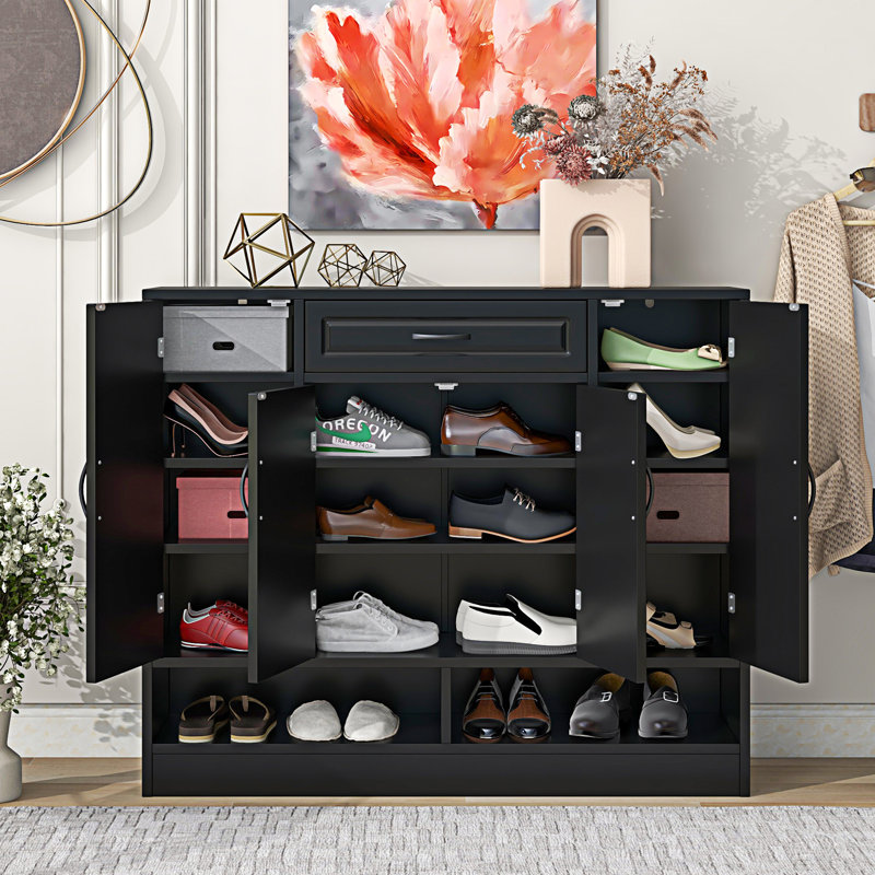 Armoire à chaussures avec tablettes réglables ON-TREND, Noir