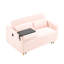 Velours côtelé rose à double fonction avec conception à tirer, table mobile pour le divertissement, ordinateur portable à