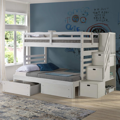 Huseman Kids Twin Over Full Bunk Bed with Drawers