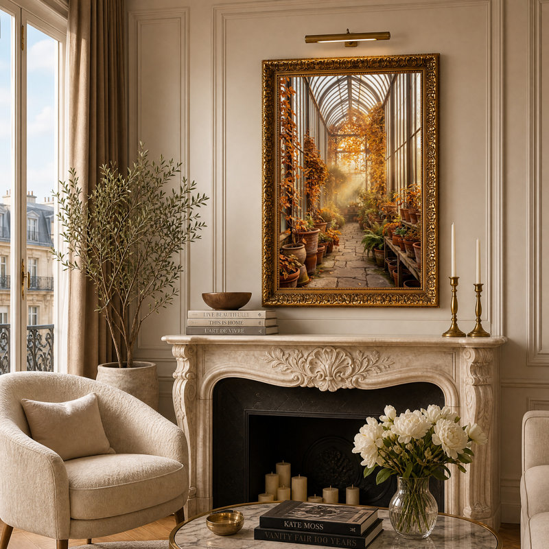 Art solaire sur toile avec pots en terre cuite et vignes grimpantes, H 24 po x l 16 po