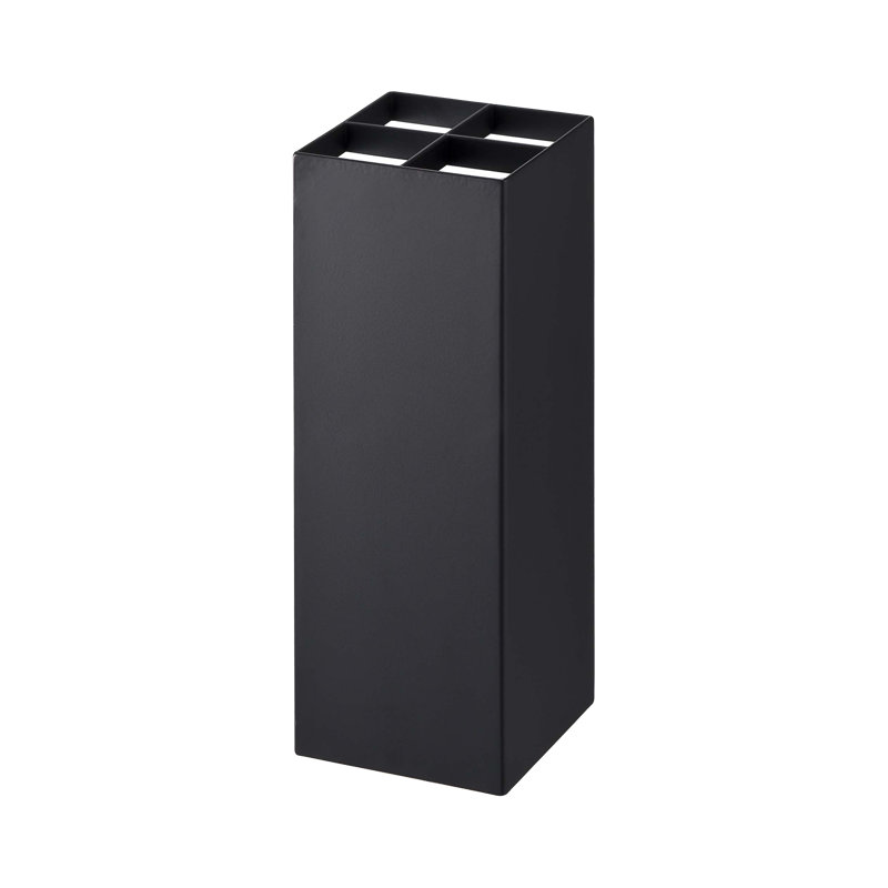 Black Metal Compact Umbrella Stand with Adjustable Trays