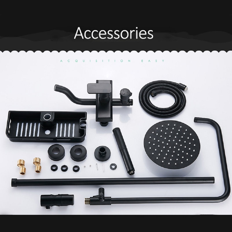 Milan Oil Rubbed Bronze Thermostatic Shower Faucet with 8 Rain Shower Head