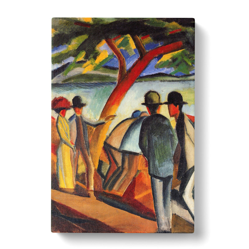 Promenade by August Macke - Wrapped Canvas Painting, 50cm H x 35cm W x 3cm D