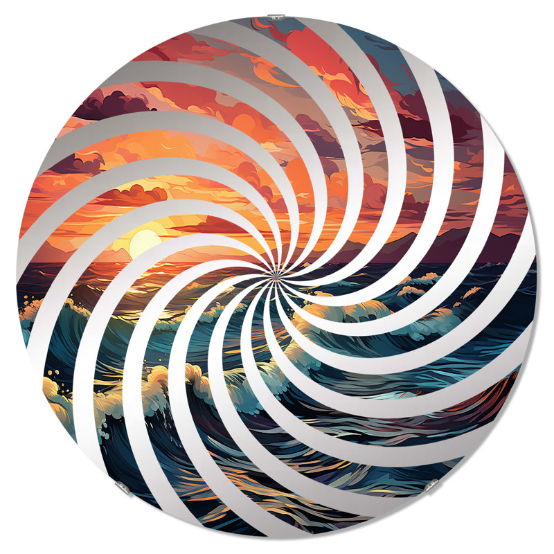 Miroir d'appoint sans cadre Rainbow Beach Sunset II, 31,4 po x 31,4 po