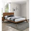 Lit noyer pleine grandeur avec placage en bois massif et cadre de lit plateforme de style moderne Mid-Century