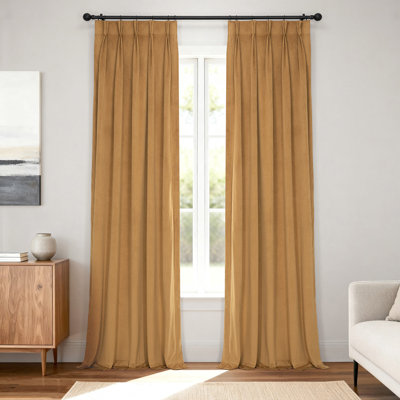 Balone Pinch Pleated Signature Velvet Thermal Lined Blackout Curtains Single Panel (1 Panel)