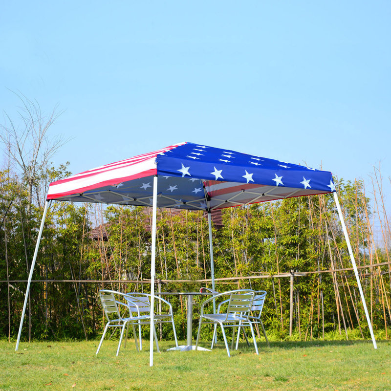 American Flag 10' x 10' Slant Leg Pop-Up Canopy Tent