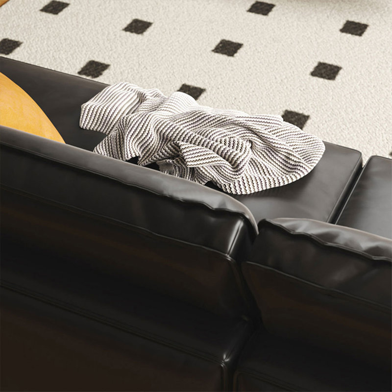 Canapé modulaire droit en microfibre 82,68 po, L 82,68 po x P 37,4 po x H 33,46 po