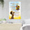 Maman et sa fille sur un champ de tournesols - «When You Grap Yourself Up in this Couverture, I'm Always Be With You», reproduction d'art graphique sur toile tendue
