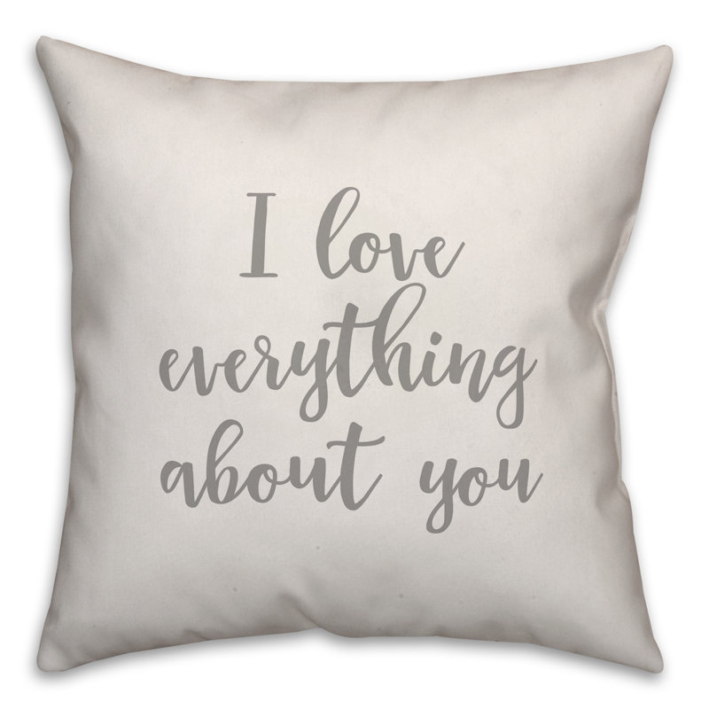  Coussin I Love Everything About You, Blanc, Coussin et housse de coussin