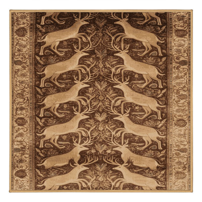 Tapis brun lavable à la machine