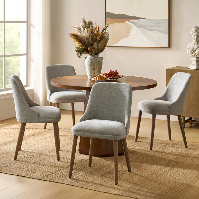 Ensemble de chaises de salle à manger rembourrées l 19,25 po Kanalu, 4, Gris
