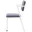 Fauteuil confortable à dossier ouvert gris et blanc avec accoudoirs pour un bureau productif