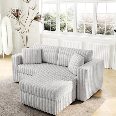 75.6" Soft Modular With Hydraulic Lift. Gray. Incredibly Comfortable & Elegant. Matches 30.7" . Suited For Bedroom Living Room. Quality Materials. Solid Wood Framework. High Sponge Filler. Freely