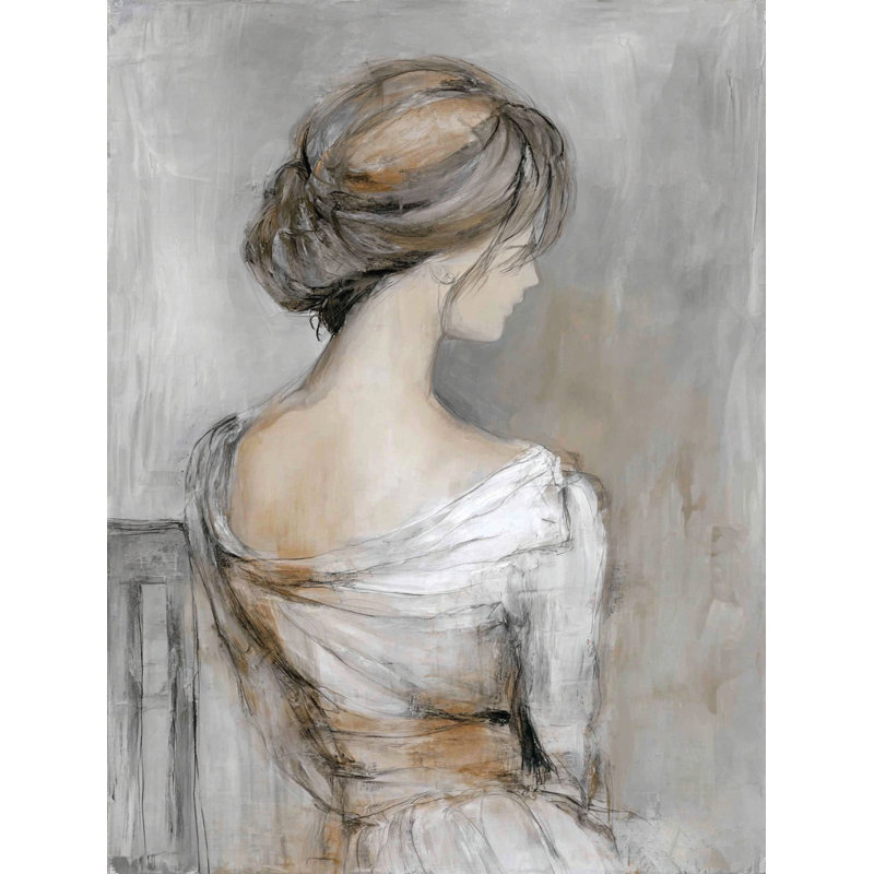 «Tranquil Muse», art mural doux sur toile tendue romantique, H 40 po x l 30 po