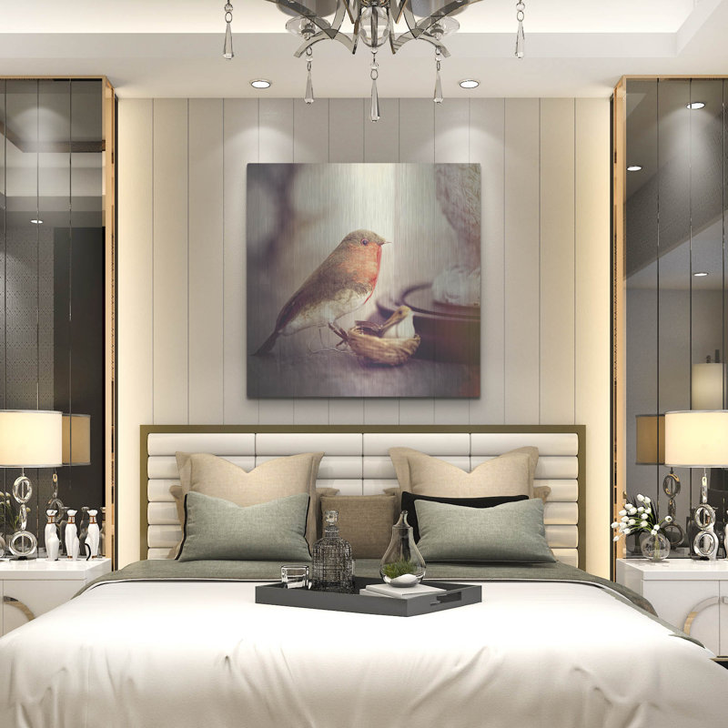 «Little Antique Robin» par Tom Quartermaine, art mural en métal, H 36 po x l 36 po