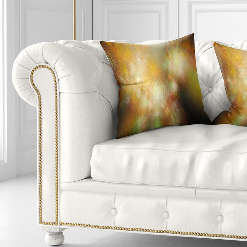 Perfect Starry Sky - Abstract Printed Pillow, 18" x 18", Throw Pillow, Yellow/Green