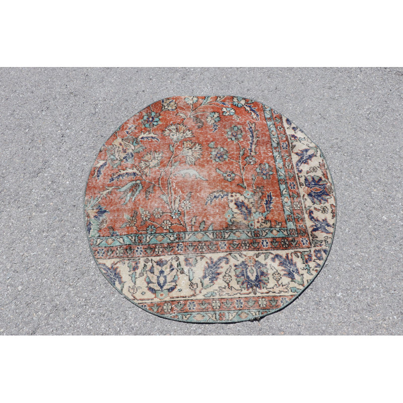 Tapis rétro Oushak orange pour tapis de porte ou pièce décorative bohémienne parfaite pour ajouter une touche de couleur