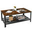 Table basse Console avec tablette de rangement et structure en métal aspect bois brun-278214352