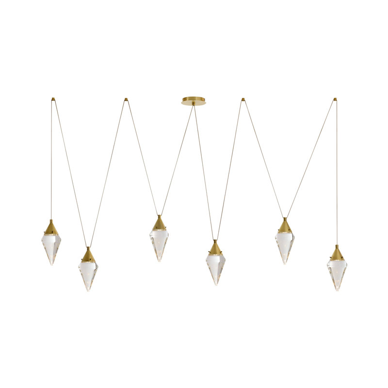 Berkley Multi-Drop Chandelier, Antique Brass