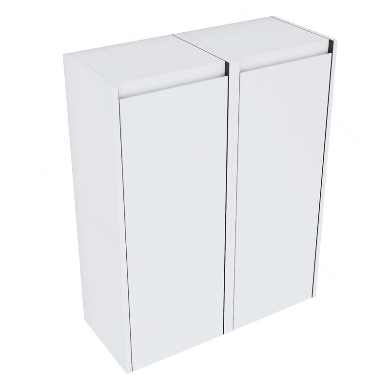 12-Inch Bathroom Float Mounting Side Cabinet With 2-Soft Close Doors, White
