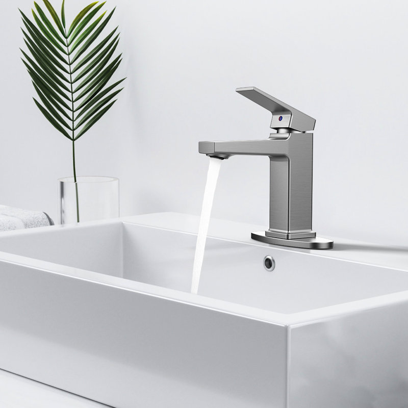 Robinet de lavabo de salle de bain en nickel brossé Exquis, Nickel brossé