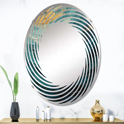 Teal Majestic Motion - Miroir mural en spirale MIR106115 O