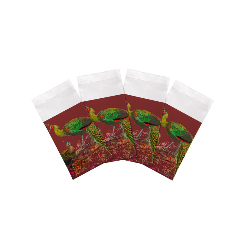 Family Pheasants Cotton Sateen Dinner Napkins, Maple