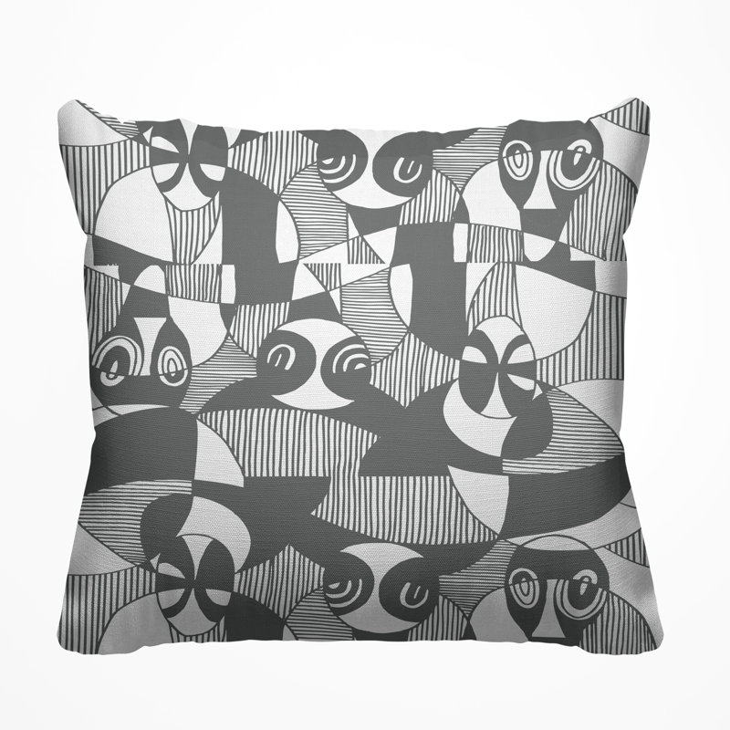 Housse et insert de coussin extérieur d'extérieur, L 15 po x H 15 po, Gris