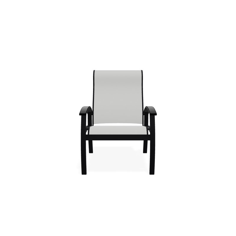 Chaise de patio Askar, Blanc 6D Sunbrella®, Noir, Noir texturé
